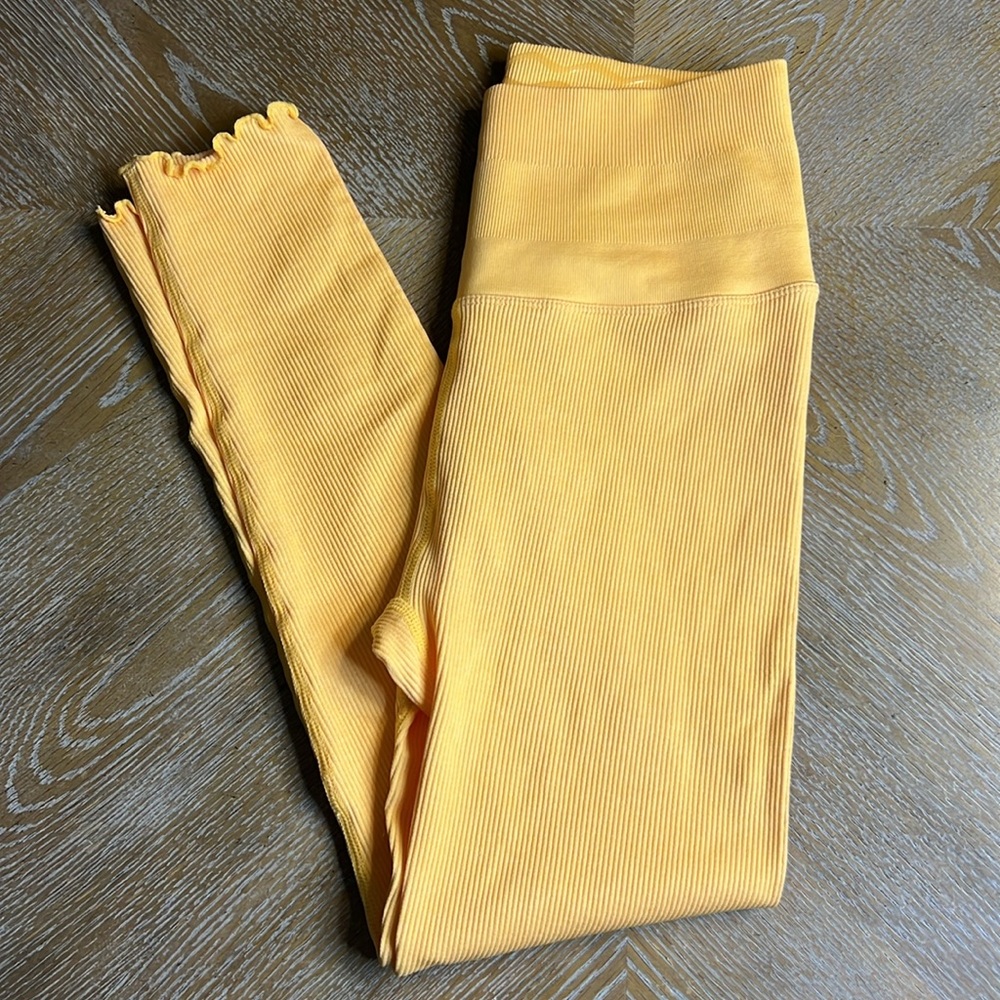 SPIRITUAL GANGSTER Orange Ribbed Leggings XS/S